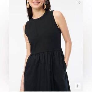 J Crew High-neck mix-knit dress. Black Size M